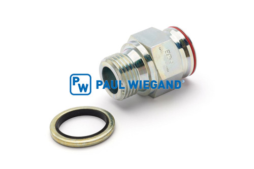 Einschraubkupplung Geesink GPM III Hauptsteuerblock Hydraulikschlauch G1/2"-D24,4 verzinkt  (02057175)