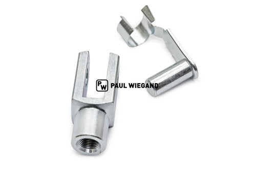 Cabezal de horquilla Zöller 2406 Rotary con perno abatible con resorte DIN/ISO 71752/8140 M16 galvanizado, diámetro: 16, longitud: 83 (11056146)