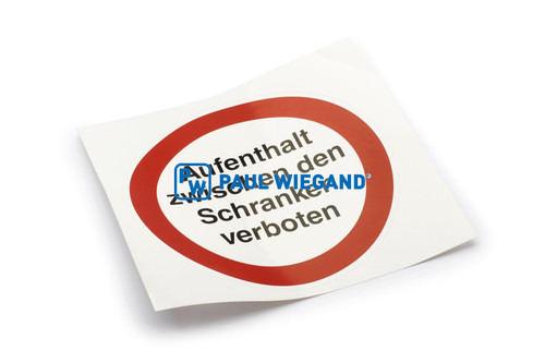 Aufkleber Zöller "Aufenthalt zwischen den Schranken verboten" D: 200 (11223093)