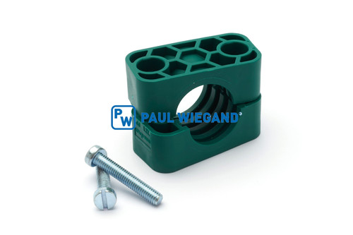 Abrazadera de tubo con juego de tornillos DIN 3015-1 d: 28 l: 57 an: 30 h: 42 (61800222)