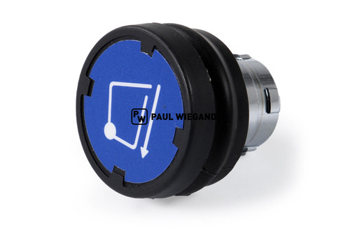 Pulsador Geesink serie ZB2 «SCHÜTTUNG AB», azul, con pulsación (02033028)