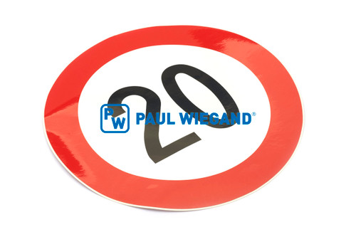 Aufkleber Bucher Municipal Citycat 2020 Geschwindigkeit 20 Kehrgutbehälter hinten D: 200  (68036740)