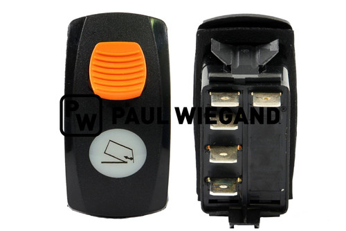 Interruptor basculante Brock SL 200 flap eje de aspiración 5 polos 24VDC acción momentánea (64034010)