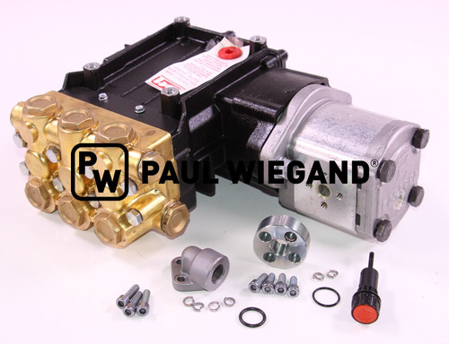 Hochdruckwasserpumpe Bucher Municipal Citycat 5000 mit Hydraulikmotor komplett Anbau rechts 20L/150bar (68044015)