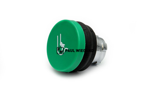 Pulsador Faun Variopress serie ZB2 "Presionar placa abierta" verde (01022164)