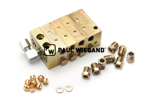 Distribuidor Haller x1/x2 sistema de lubricación central 8 pliegues (03907007)