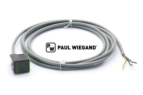Cable de control Bucher Municipal con conector de válvula bloque de control de electroválvula 3 polos 3x0,75mm² lg: 5000 24VDC (68064182)