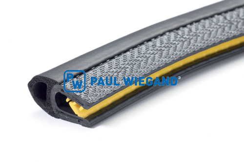 Perfil protector de bordes HS para la construcción de vehículos, compuerta de mantenimiento para cargadores laterales, EPDM/acero, ancho: 10,4, alto: 21,5 (por metros) (05013059)