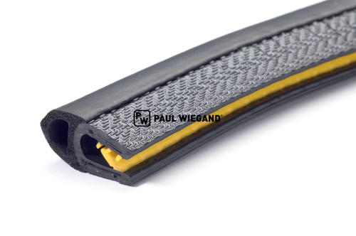 Perfil protector de bordes HS para la construcción de vehículos, compuerta de mantenimiento para cargadores laterales, EPDM/acero, ancho: 10,4, alto: 21,5 (por metros) (05013059)
