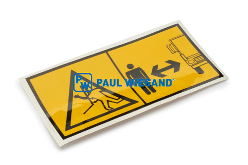 Aufkleber "UVV" Faun Viatec Beschilderung "Quetschgefahr - Abstand halten" l: 161 b: 78  (61800336)