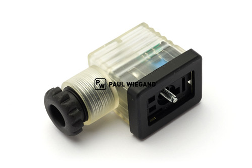Conector de válvula con LED "Hirschmann" ISO 5599-1 b: 11 2 polos + PE 24VDC (61034134)