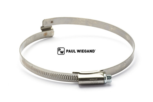 Abrazadera de manguera MFH 2500 Abrazadera de puente Manguera de soplado Boca de aspiración galvanizada d: 100-120 an: 9 Tipo "R" derecha (59800038)