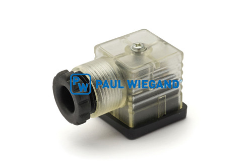 Ventilstecker inklusive LED "Hirschmann" DIN/ISO 43650/4400 b: 18 2-polig + PE max. 230VAC/DC Typ"A" (02120003)