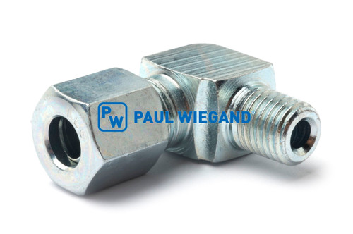 Conector de codo Faun Variopress sistema de lubricación central 6LL (M10x1)-M8x1k a partir del año 11/04 (01027309)