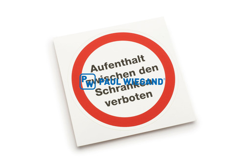 Aufkleber Zöller 2301 Delta "Aufenthalt zwischen den Schranken verboten" D: 100 (11223073)