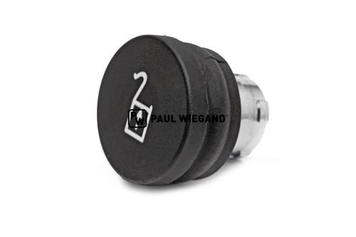 Pulsador Geesink GPM II serie ZB2 frontal "UNLOAD" negro (02011055)