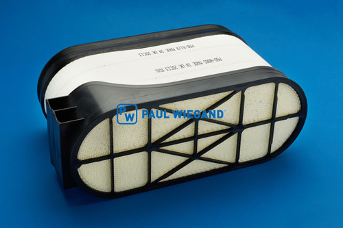 Elemento filtrante filtro de aire Johnston VT/VS 500, motor montado en la carrocería IVECO l: 325 w: 130 h: 185 (67044002)