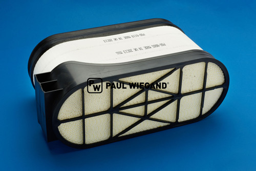 Elemento filtrante filtro de aire Johnston VT/VS 500, motor montado en la carrocería IVECO l: 325 w: 130 h: 185 (67044002)