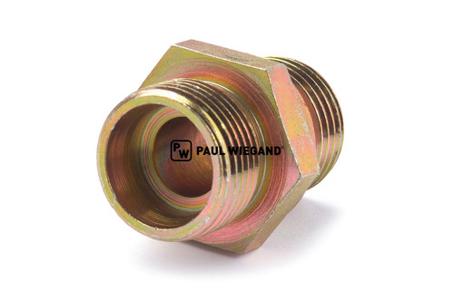 Racor roscado Faun Sidepress conducto hidráulico DIN/ISO 2353/8434-1 M22x1,5-18L (M26x1,5) ED galvanizado (01077073)