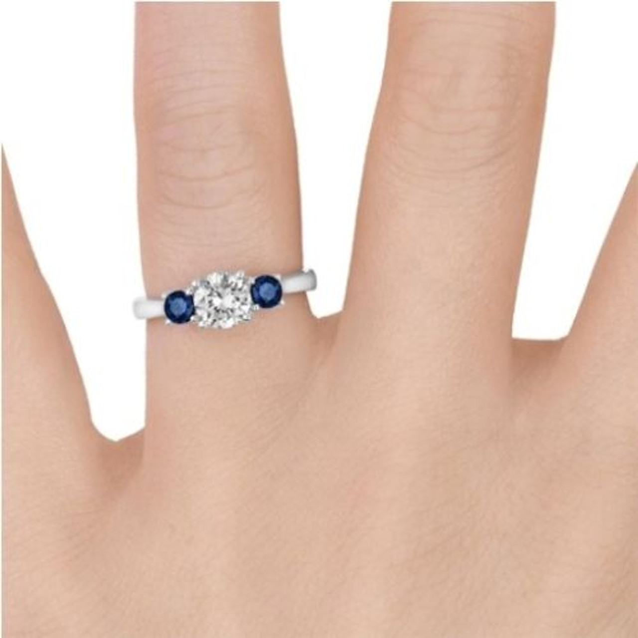 Diamond center stone sapphire side stones Outlet