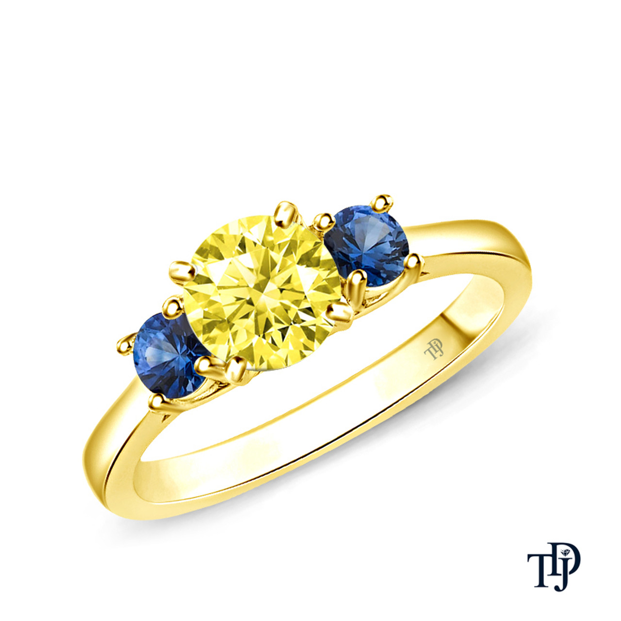 Diamond and Yellow Sapphire Ring in 14k white gold (SSR-5429)