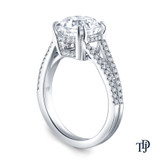 Split Shank Dual Claw Diamond Engagement Ring Semi Mount in 14k White Gold Side View