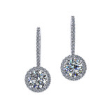 Halo Diamond Dangle Earrings