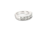 Invisible Set 5 Stone Princess Cut Diamond Band Side View