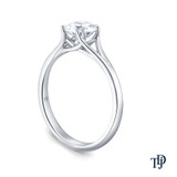 White Gold A Contemporary Interwine Ribbon Diamond Solitaire Ring with Center Diamond Side View