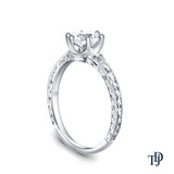 A Truly Vintage Hand Engraved Milgrain Engagement Setting with Center Diamond Side View White Gold 