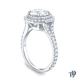 14K White Gold Split Shank Octagonal Double Halo Accents Setting 0.25ct Center Diamond Side View 14K White Gold Split Shank Octagonal Double Halo Accents Setting 0.25ct Center Diamond Side View