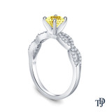 14K White Gold A Twisted Spirals With Accents Setting Yellow Sapphire Side View