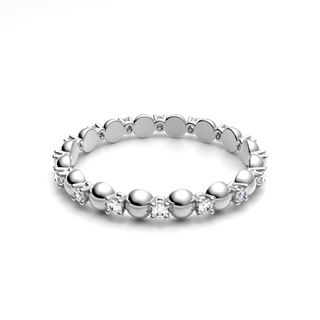 Alternate Metal Bead And Diamond Wedding Band Alternate Metal Bead And Diamond Wedding Band