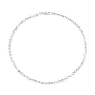 BEZEL PEAR SHAPED DIAMOND CHOKER TENNIS NECKLACE