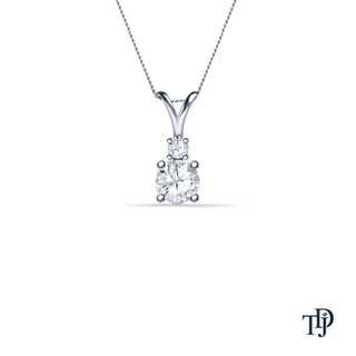 Solitaire Round Diamond Dangle Pendant Necklace