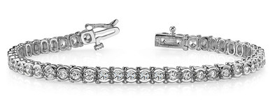 Semi Bezel Setting Round Cut Diamond Tennis Bracelet Semi Bezel Setting Round Cut Diamond Tennis Bracelet