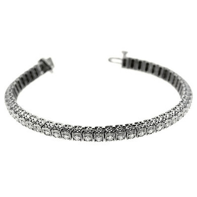5ctw Round And Baguette Diamond Tennis Bracelet