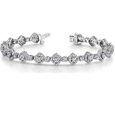 5.00ct Kite Halo Design Round Diamond Bracelet