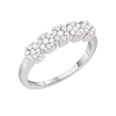 5 Flower Cluster Diamond Ring