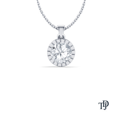 Eternity Diamond Set Milgrain Style  Diamond Solitaire Pendant