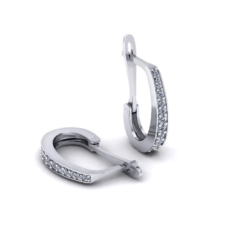 Semi Hoop J Style Diamond Earring