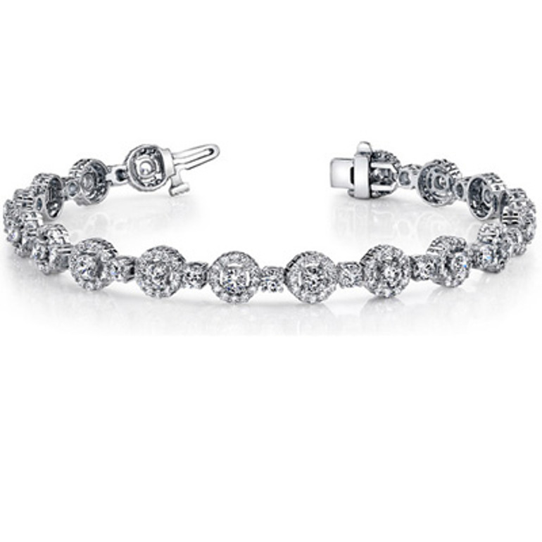 4.75ct Halo Design Round Diamond Bracelet