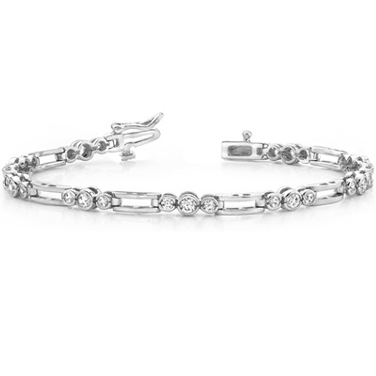 1.80ctw Elegant Trio Round Diamond Bracelet