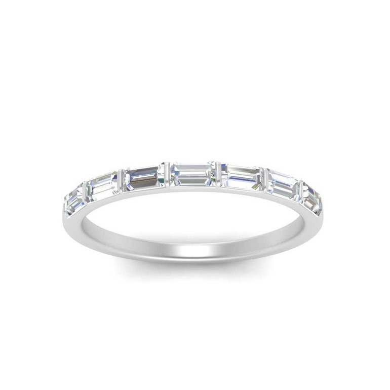 Bar Set Baguette Diamond Wedding Band Top