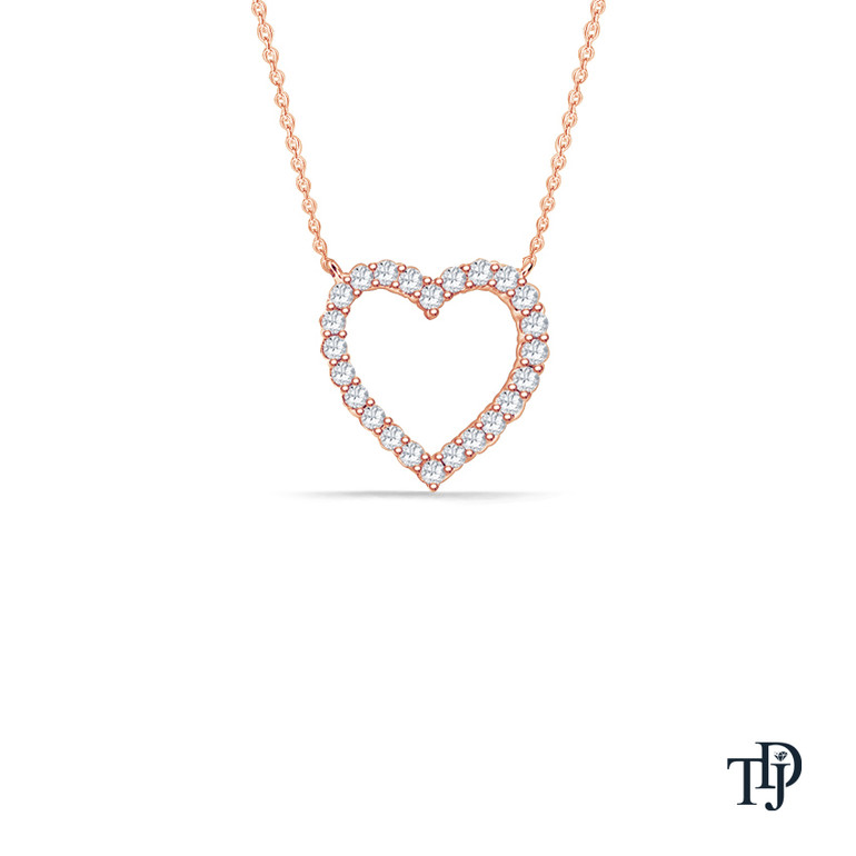 Diamond Studded Heart Style Pendant Necklace