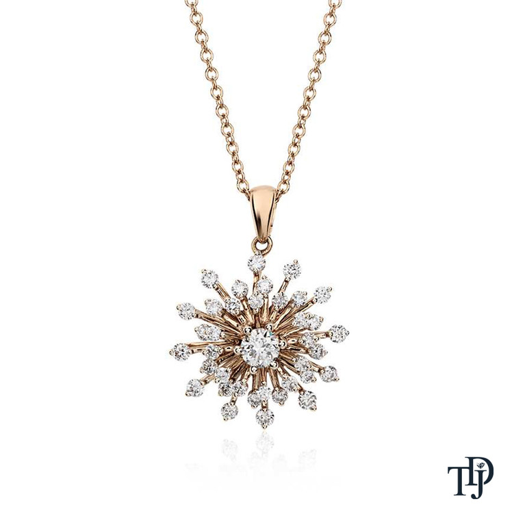 Sunburst Diamond Pendant Necklace