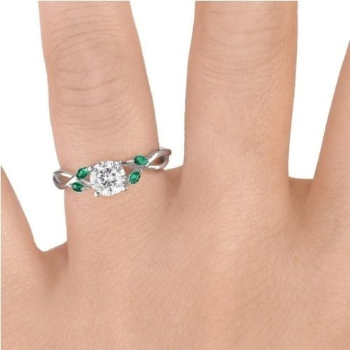 14K Yellow Gold Delicate Tapered Pave Sapphire Engagement Ring Semi Mount Side View