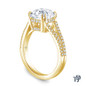 Split Shank Dual Claw Diamond Engagement Ring Semi Mount in 14k Yellow Gold Side View