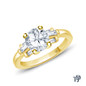 Baguette Accent Emerald Diamond Engagement Ring Semi Mount in 14k Yellow Gold Top View