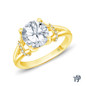 Dual Pave Bar Side Diamond Engagement Ring Semi Mount in 14k Yellow Gold Top View 